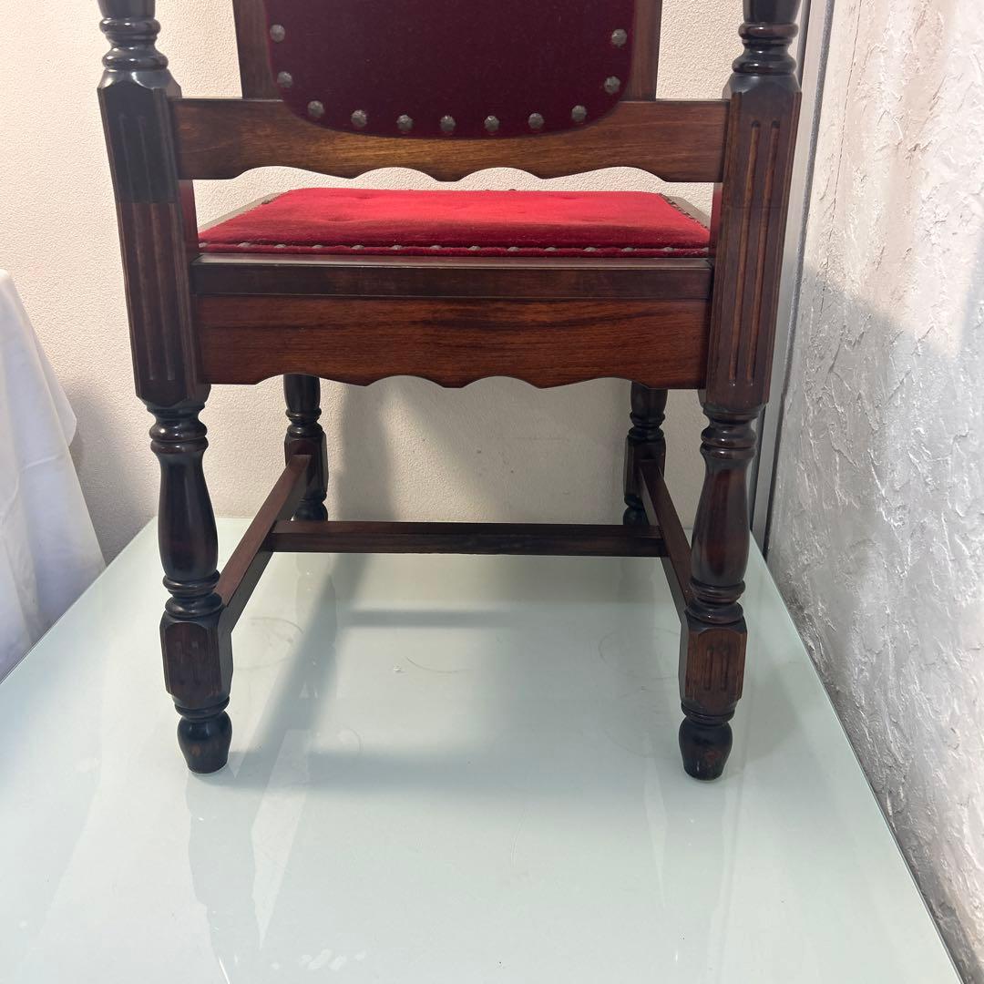 ☆昭和レトロ 当時物 高級感のある椅子 赤 布張り 木製☆