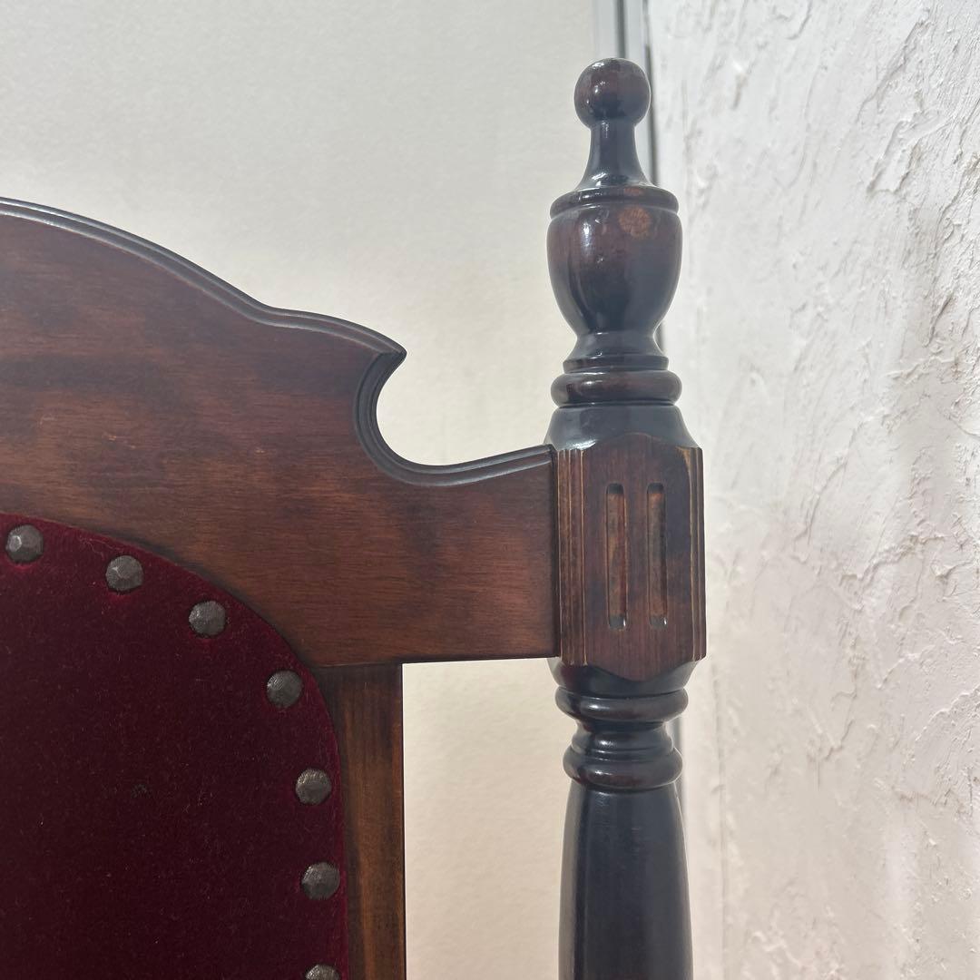 ☆昭和レトロ 当時物 高級感のある椅子 赤 布張り 木製☆