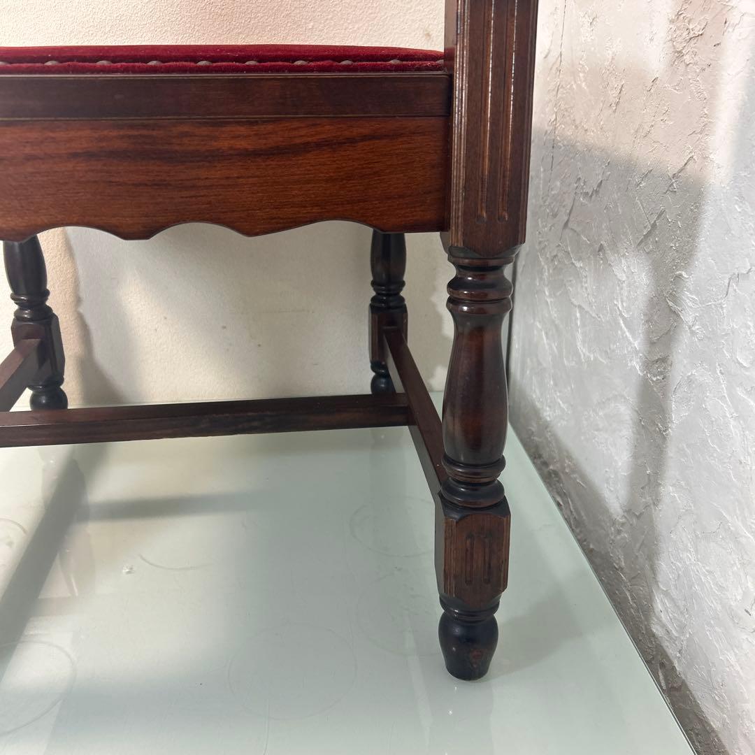 ☆昭和レトロ 当時物 高級感のある椅子 赤 布張り 木製☆