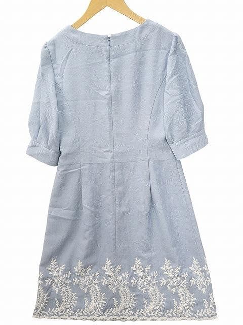 オースチンリード Austin Reed スクエアネック フラワー刺繍ワンピース