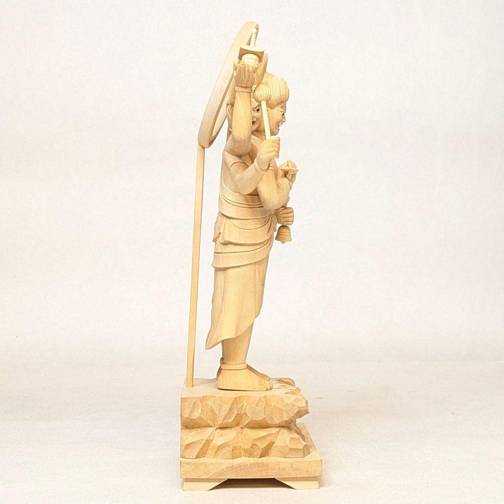 セール・新品】三宝荒神 柘植 総高さ約24.5㎝ 竈 三面六臂 台所の神