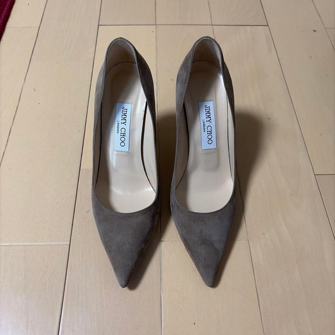 JIMMY CHOO グレー スエード ハイヒール - メルカリ