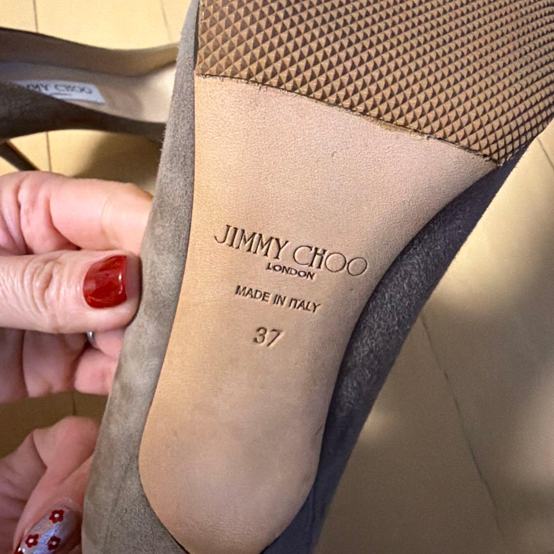 JIMMY CHOO グレー スエード ハイヒール - メルカリ