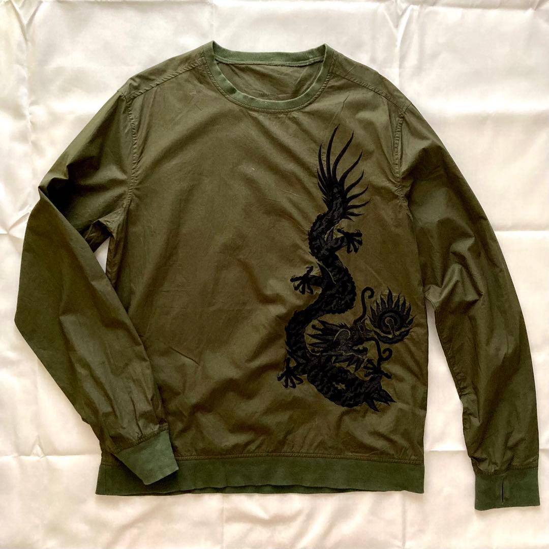 MAHARISHI プルオーバー クルーネックシャツ ドラゴン刺繍 ミリタリー