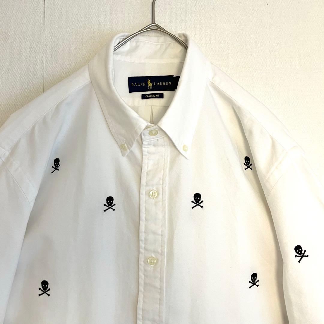 超レア☆未使用に近い】ラルフローレンスカル刺繍ボタンダウンシャツ