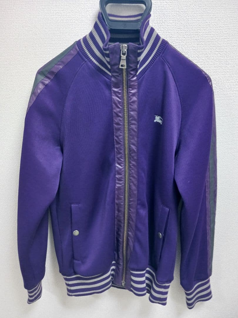 バーバリーブラックレーベル トラックジャケット ホースロゴ パープル