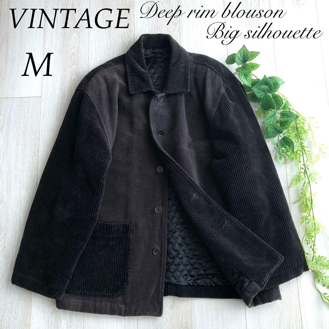 希少 VINTAGE ビンテージ カバーオール M コーデュロイ キルティング