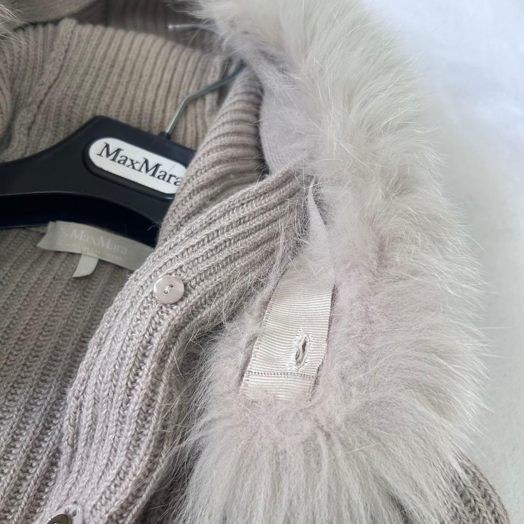 キャメル100%✨マックスマーラ フォックスファー ベルト ふんわり