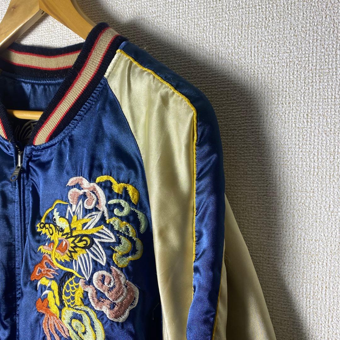 80's〜90's VULCANO スカジャン リバーシブル 龍 鷹 刺繍 - メルカリ
