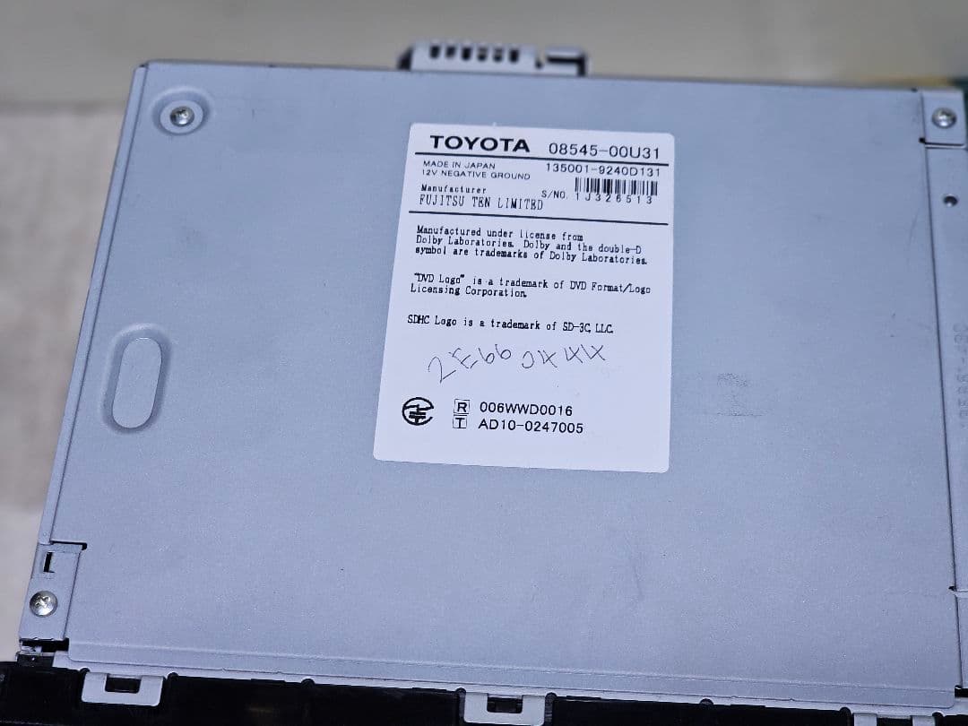 トヨタTOYOTA NSZT-W61G Bluetoothナビゲーションシステム