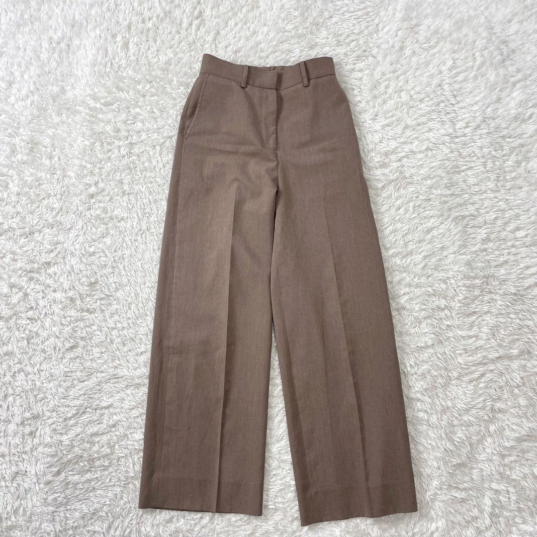 美品✨ ホワイト ノーカラー パンツ スーツ セットアップ 洗える 近年モデル