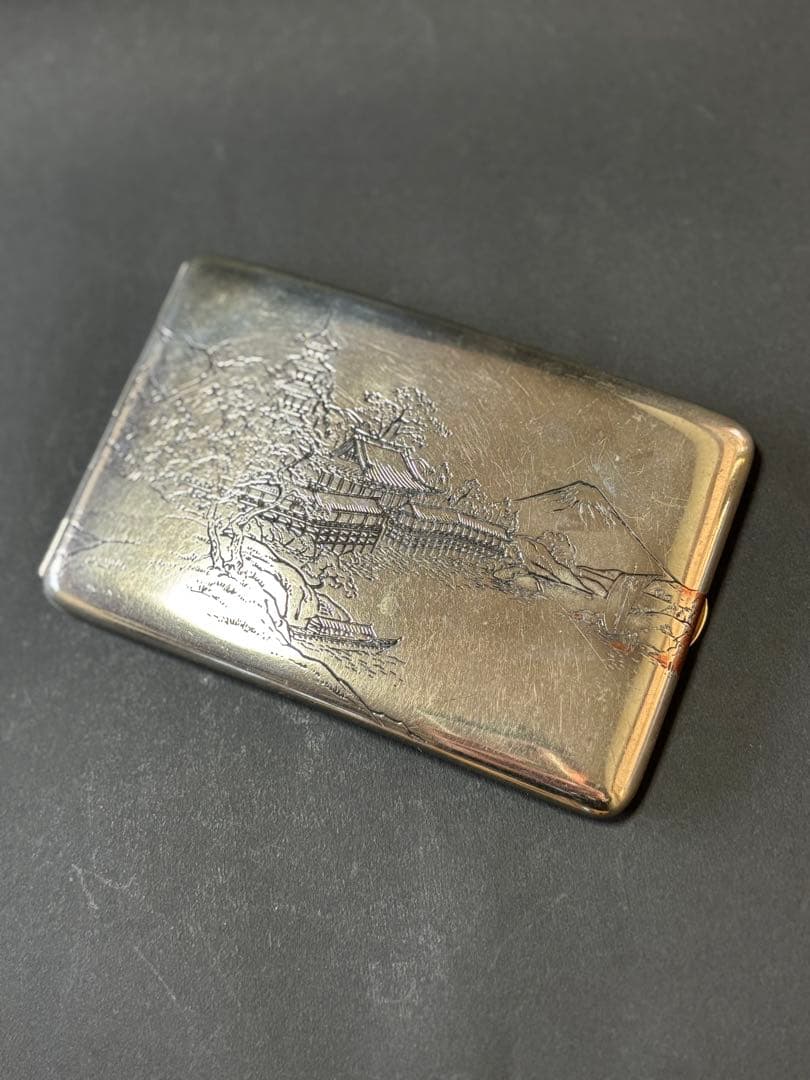 銀製　シガレットケース　明治期　里帰り品 銀製 シガレットケース ｜骨董品買取 緑和堂