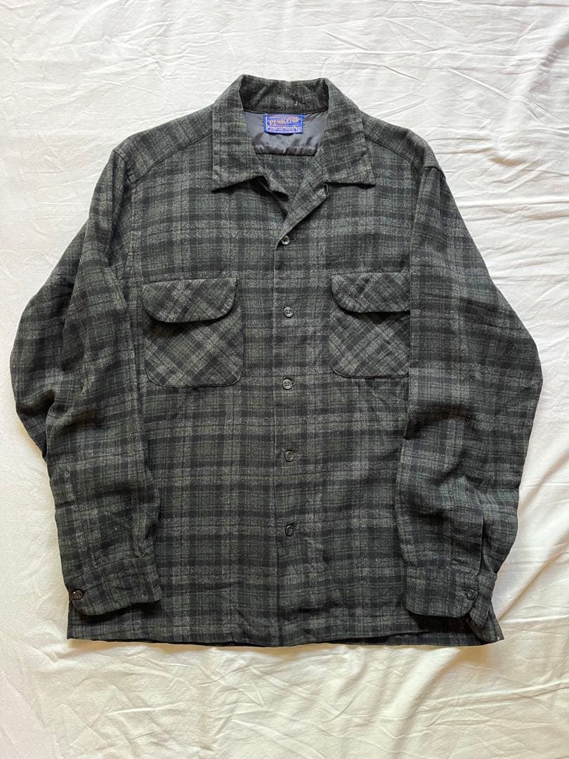 Pendleton 50s 60s オンブレチェックシャツ　ブラック×グリーン PENDLETON - PENDLETON ペンドルトン 60S VINTAGE ヴィンテージ