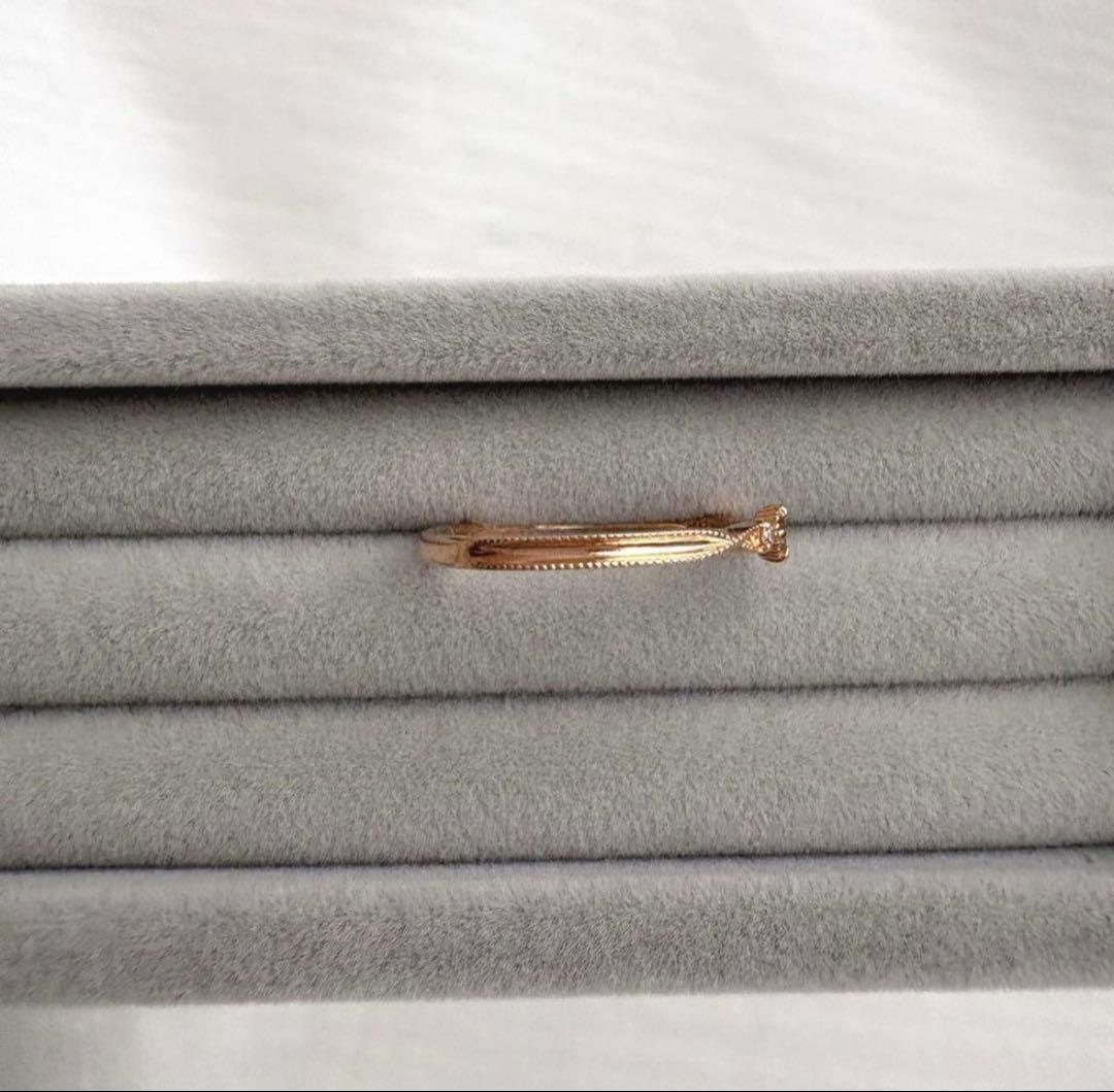 agete アガット リング 指輪 ダイヤ K10 内径16mm