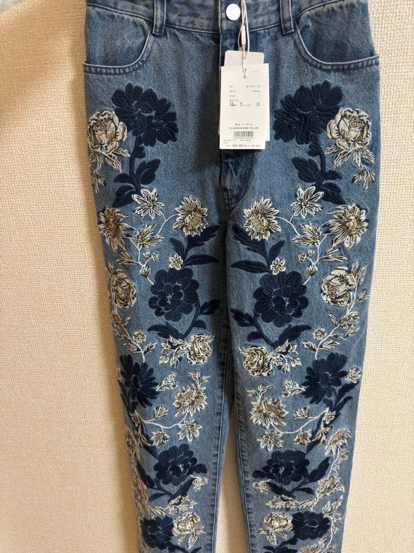 CLANE FLOWER EMBROIDERY PANTS クラネ 花柄 デニム - メルカリ