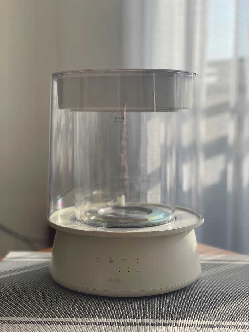 QUADS ガラス スチーム加湿器 ガラスポッド式 ホワイト