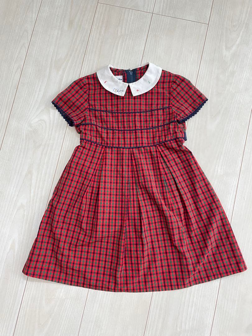 ファミリア familiar ワンピース 100 チェック 赤 女の子 familiar