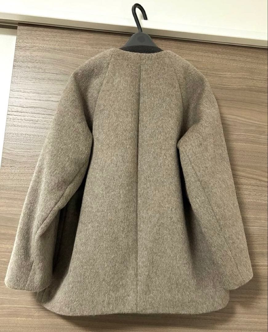 green label relaxingアンゴラビーバーノーカラーミドルコート - メルカリ