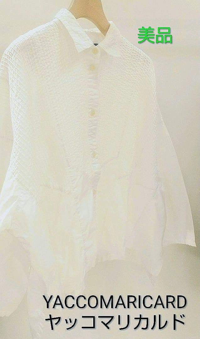 ピンタック白ブラウス◎ヤッコマリカルドYACCOMARICARD◎長袖 - メルカリ