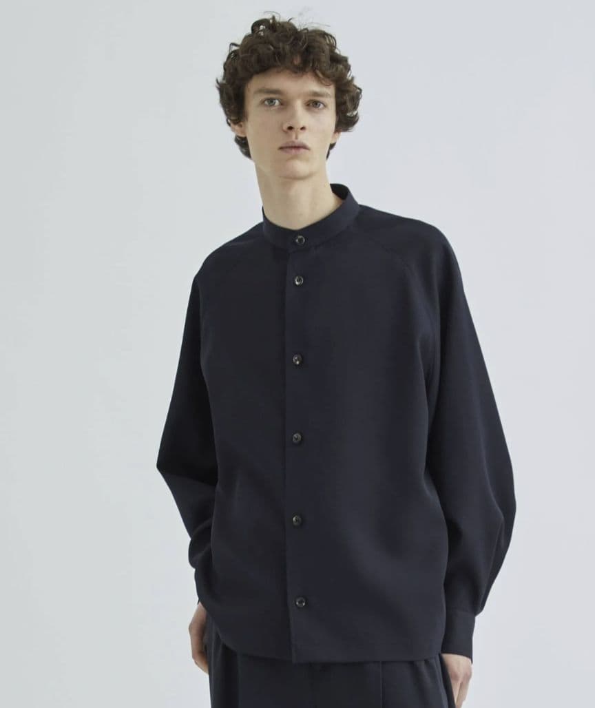 the reracs studious別注ギャバジンラグランシャツブルゾン