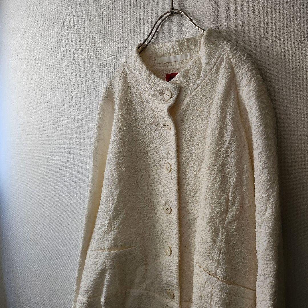 a3 美品 HaaT/イッセイミヤケ プリーツ ジャケット 白/M - メルカリ
