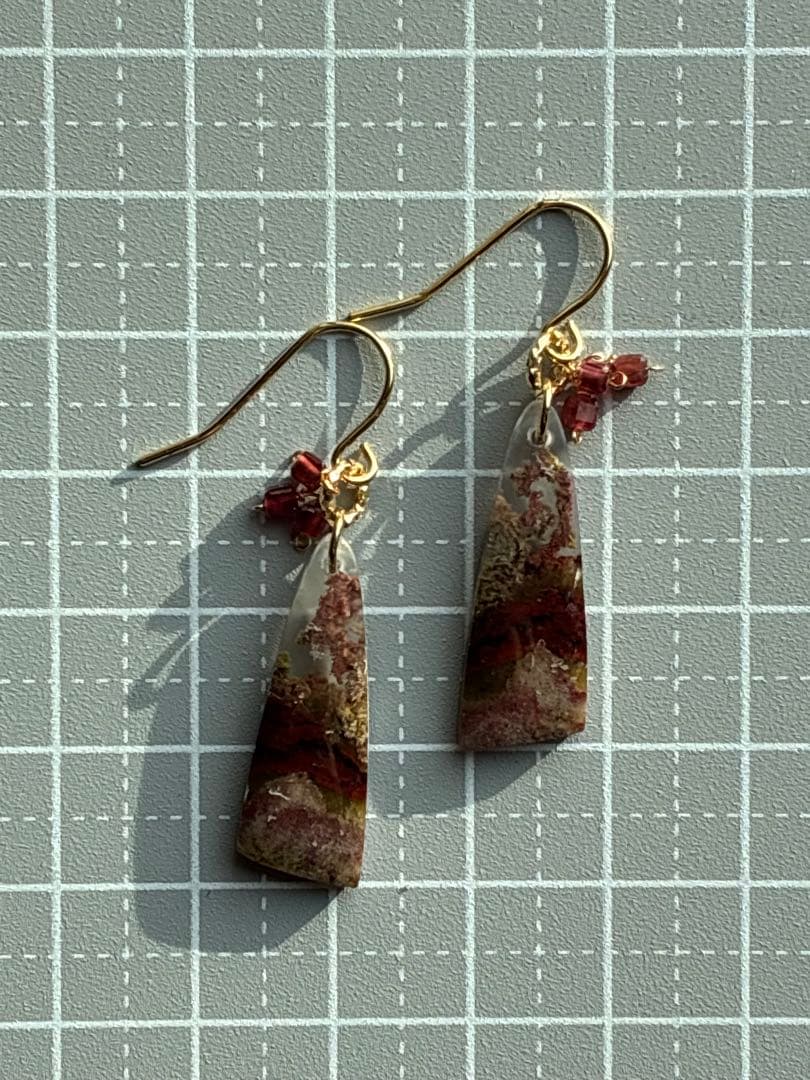 maumaumau 様専用 14kgf レッドモスアゲートピアス