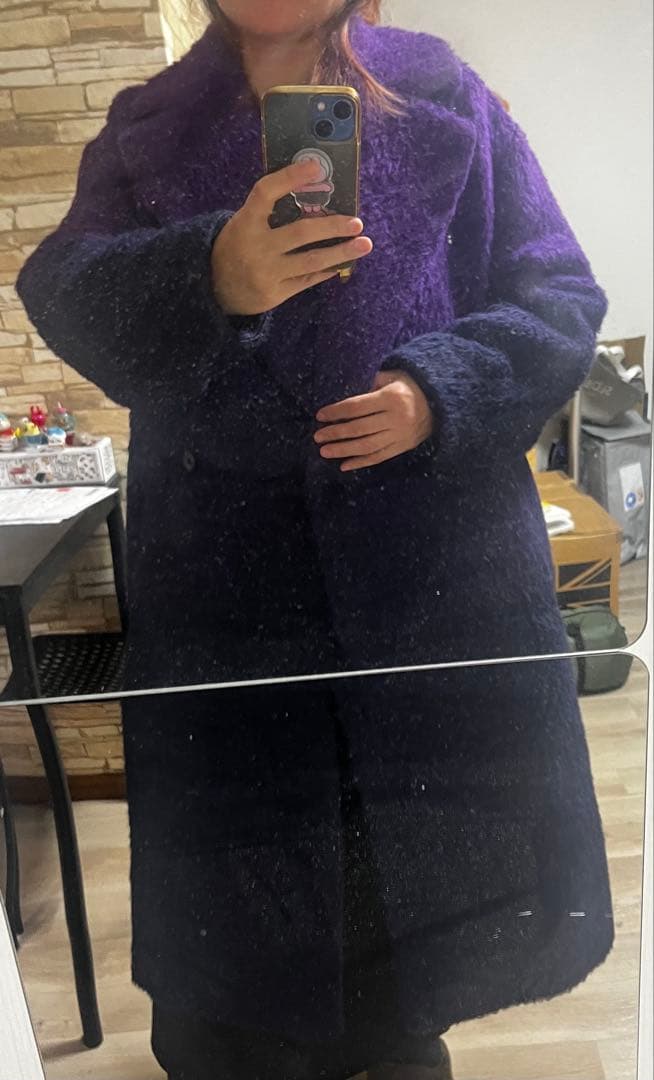 COS 紫 グラデーション fuzzyコート コクーンオーバーサイズ beams