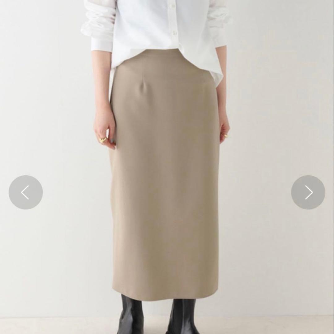 美品 Noble ジャージーライクカラータイトスカート ベージュ 40 - メルカリ