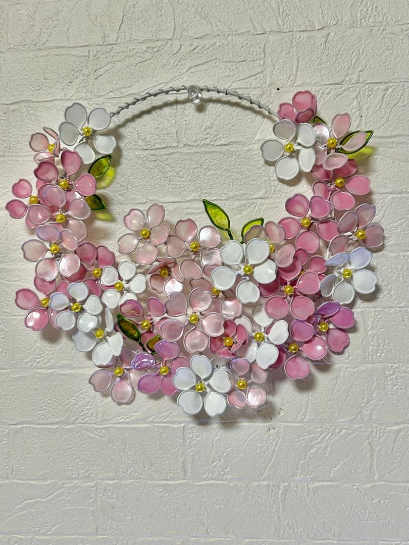 ディップフラワー・ワイヤークラフト・ワイヤーアート・リース・桜