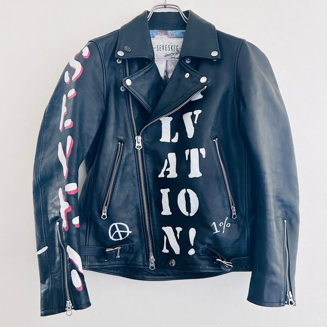 美品・希少品】SEVESKIG セヴシグ レザージャケット 牛革 ライダース