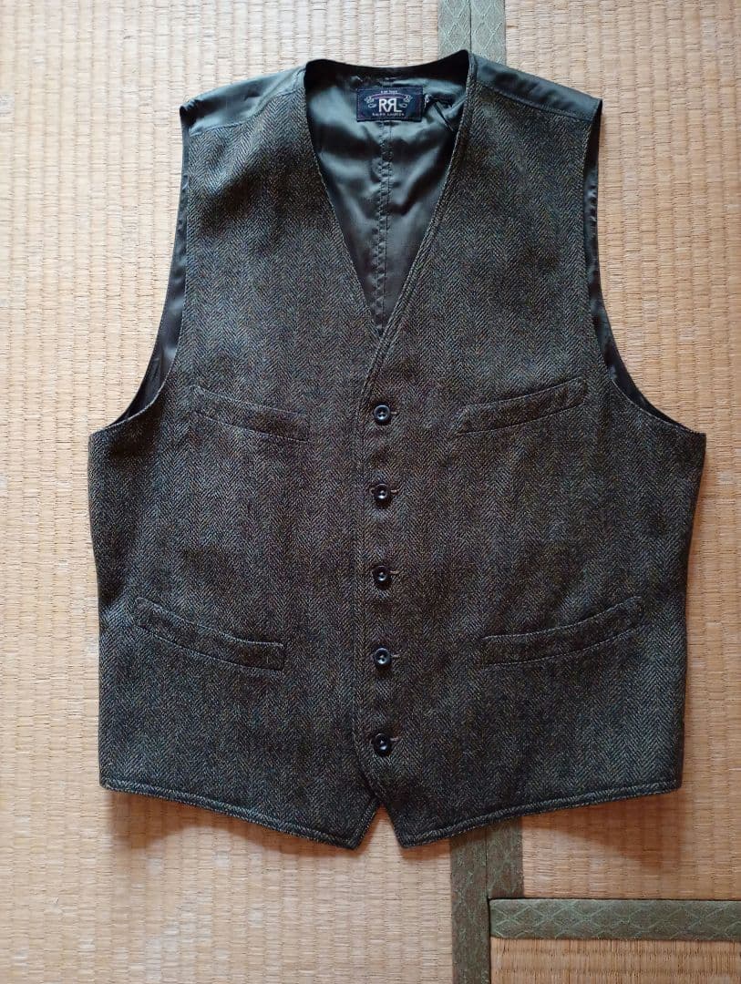 新品未使用　RRL ヘリンボーン　ベスト　ツイード　ベッカム　ボルチモア CHOYA URBAN STYLE ジレ ベスト コットン ツイード ブラウン