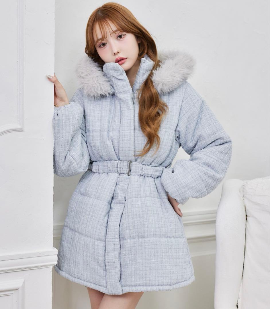 ワンアフターアナザー ナイスクラップ フード付きミドルフェイクダウン