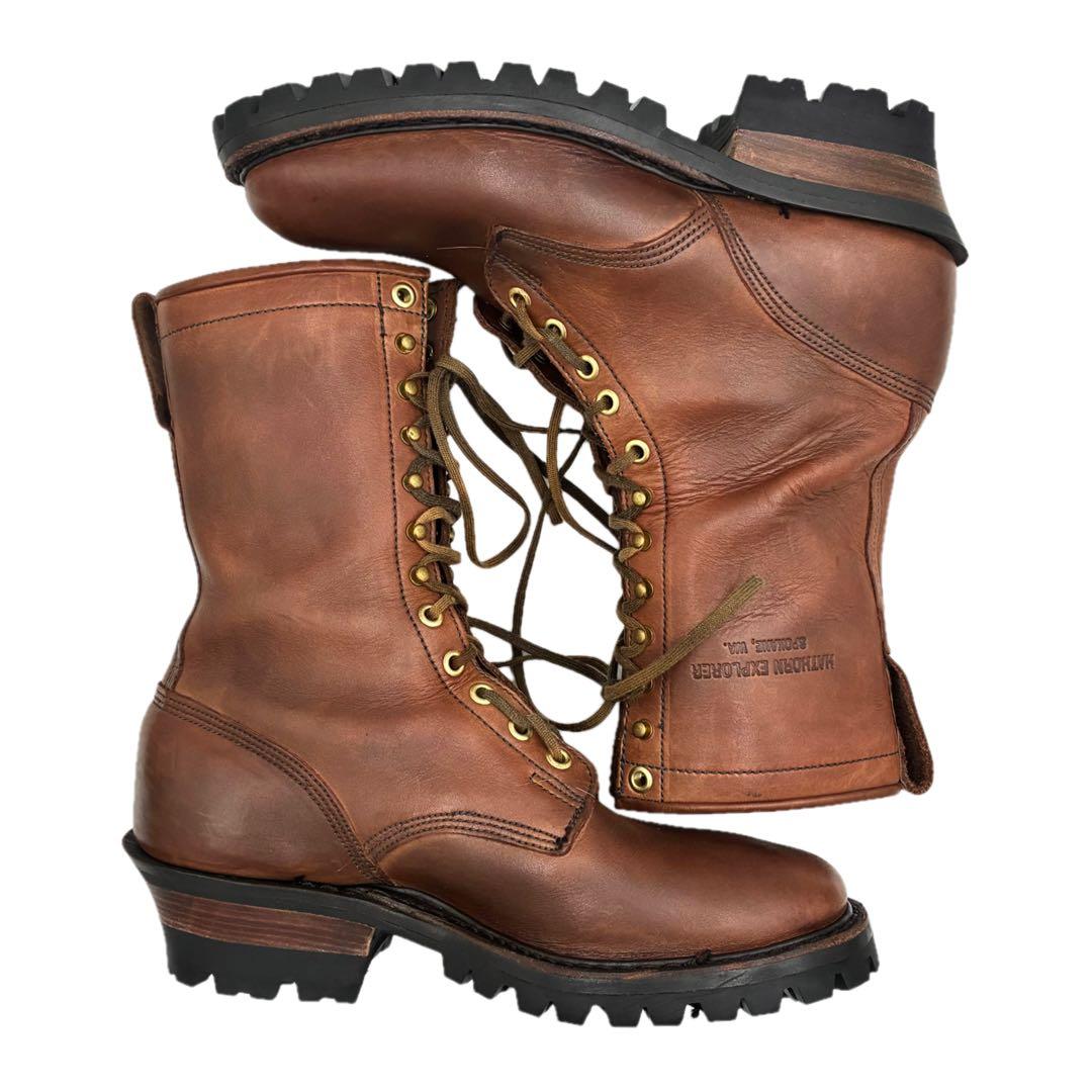 極美品✨HATHON✨ ロガーブーツ26cm ブラウン 8E