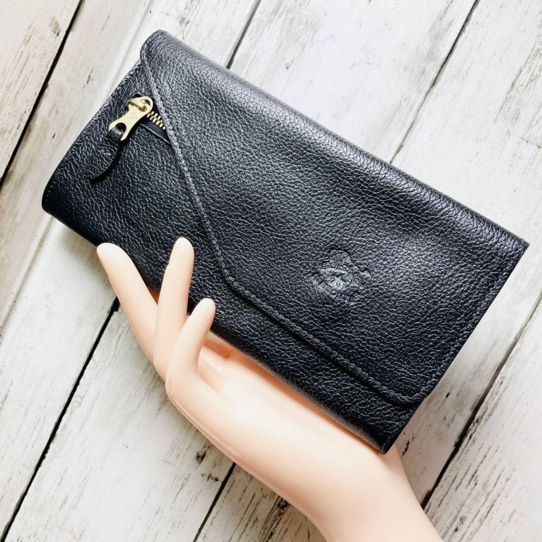 kaoriさま専用【極美品　高級感漂う美しい本革】長財布　黒　バイソン刻印