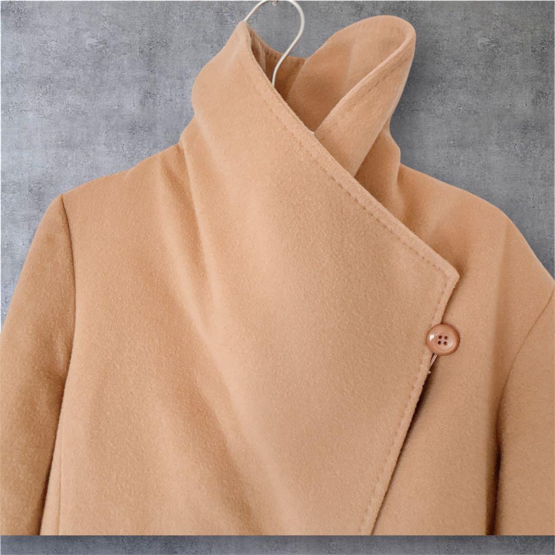 ロペ カシミヤ混 ロングコート キャメル ベルト付き 日本製