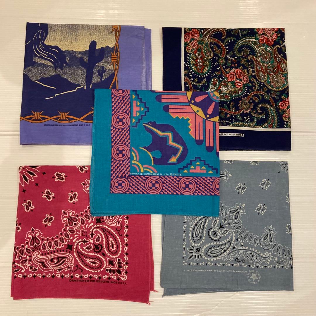 70s 80s まとめ売り vintage ビンテージ バンダナ USA - メルカリ