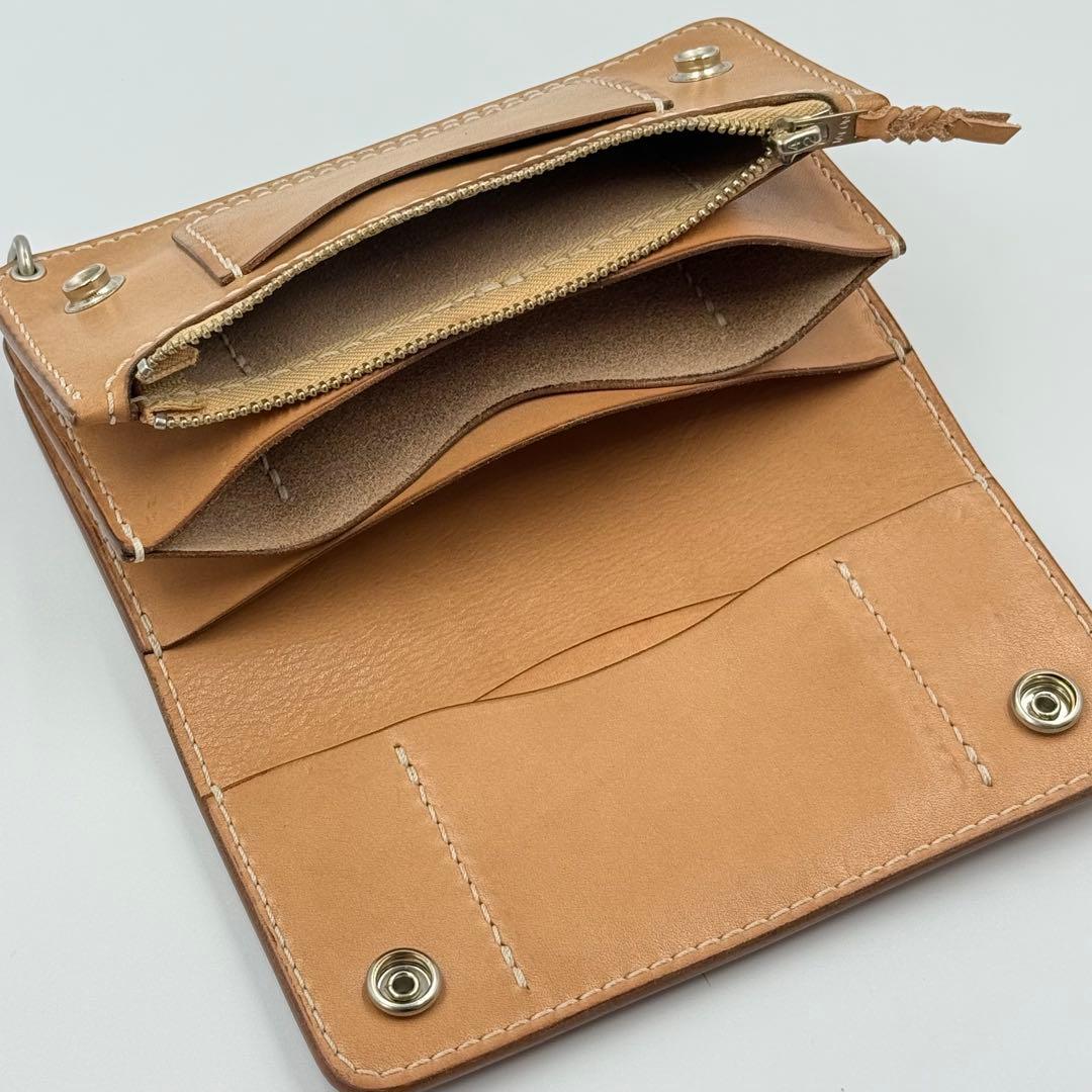 トラッカーウォレット(ナチュラル) サドルレザー タロンジッパー 真鍮