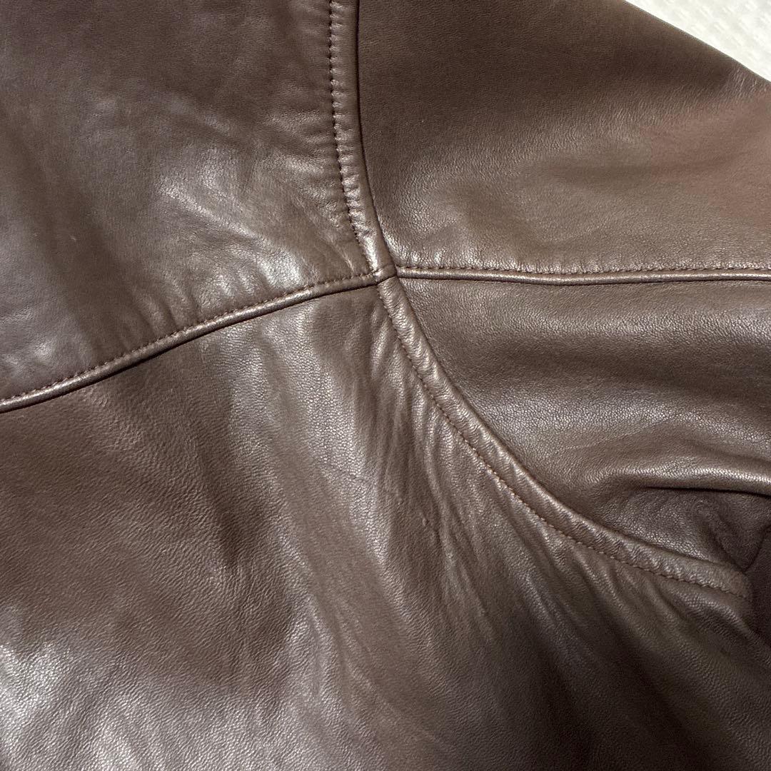 90S 名作 Ralph Lauren レザージャケット 羊革 ブラウン L