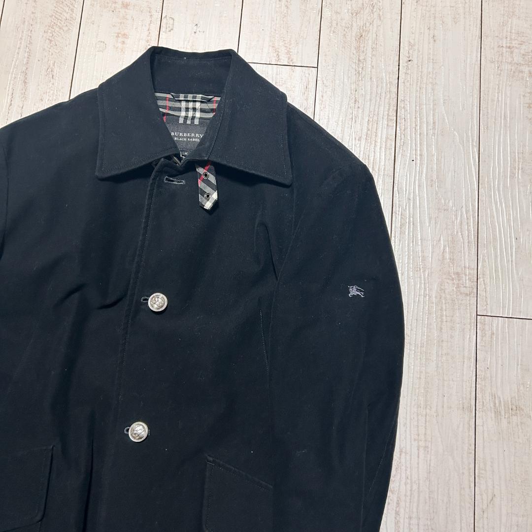 バーバリーブラックレーベル ベロアジャケット 銀ボタン ノバチェック