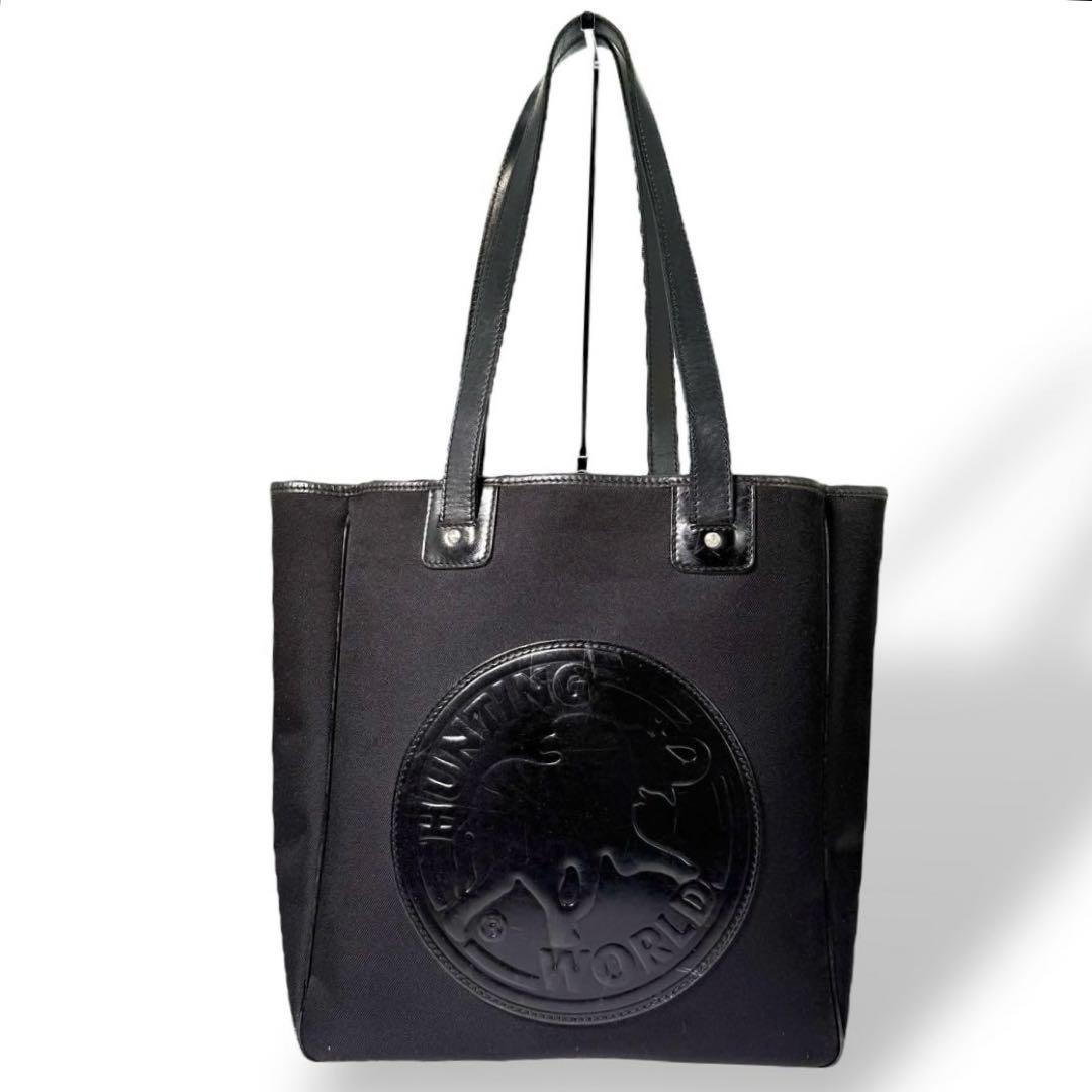 《美品》ハンティングワールド トートバッグ レザー 大容量 A4 ビックロゴ