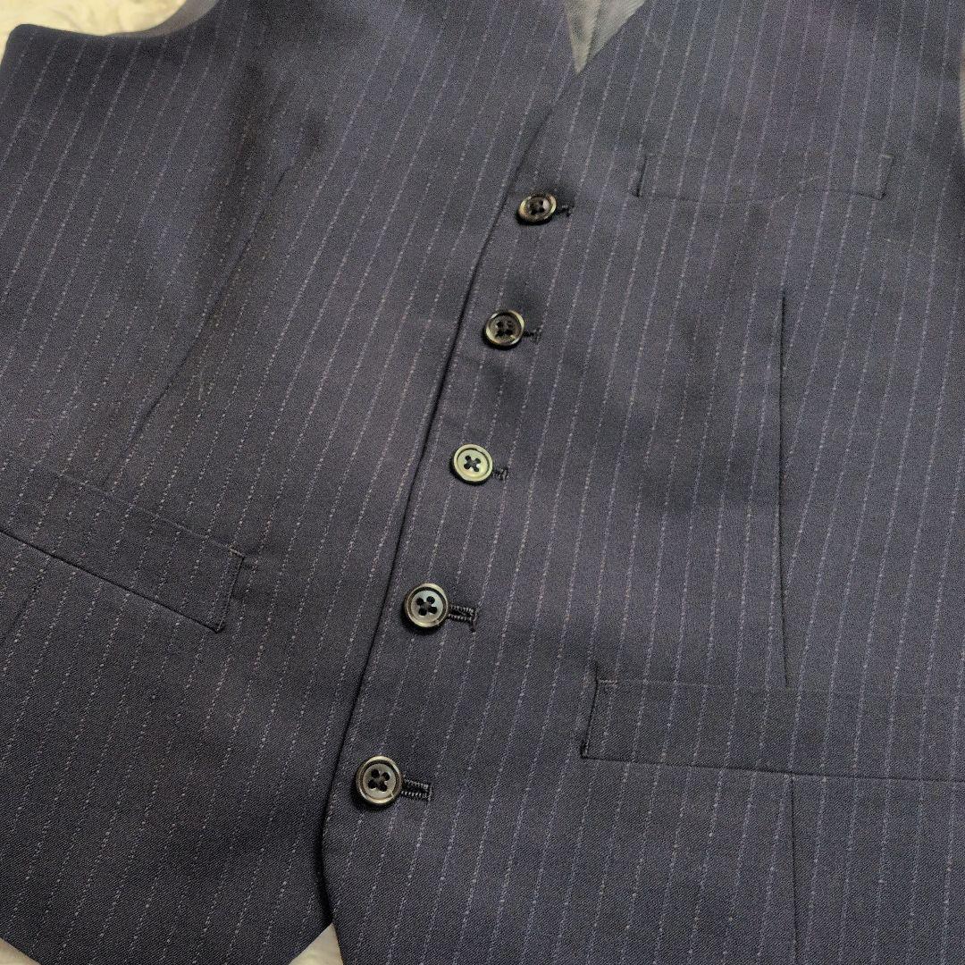 コムサイズム✨3ピース✨S】スーツ セットアップ ストライプ 背抜き 夏