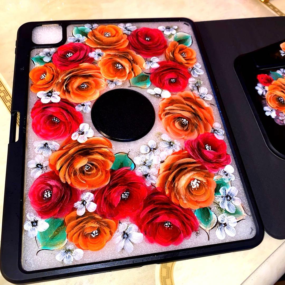 お持ち込み8点 薔薇 手描き トールペイント