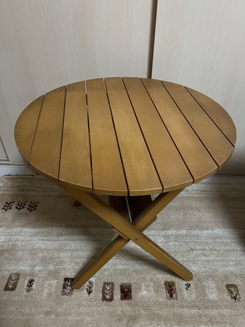 ヴィンテージ ラウンドフォールディングテーブル フレンチミッド