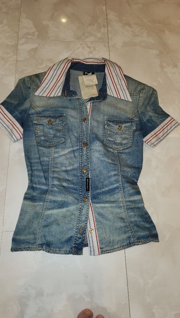 美品D&G デニムシャツ 半袖 40　ドルガバ　ジーンズ 楽天市場】ドルガバ デニムシャツ（メンズファッション）の通販