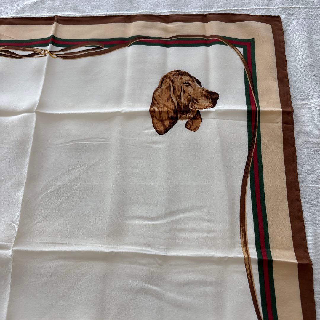 GUCCI シルク ミニスカーフ シェリーライン 犬 ドッグ イタリア製