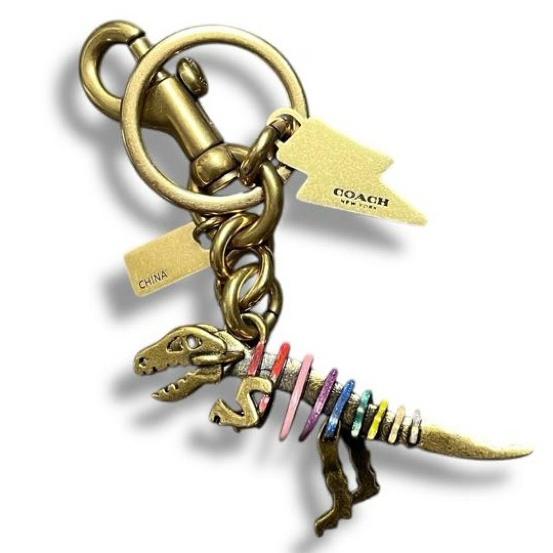 美品 コーチ COACH キーホルダー キーチェーン チャーム レキシー 恐竜 COACH（コーチ） キーホルダー グラブタンレザー スモール レキシー
