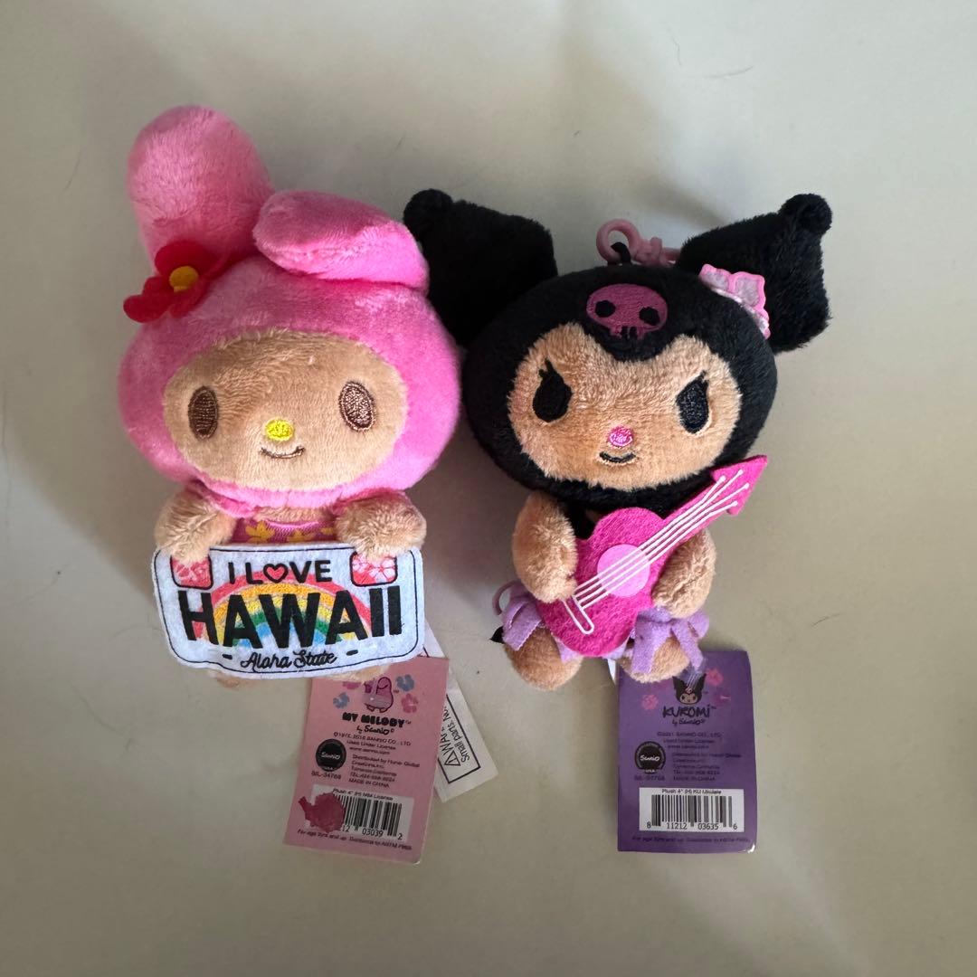 ハワイ限定 日焼け マイメロ クロミ キーホルダー ガングロキティ ABC