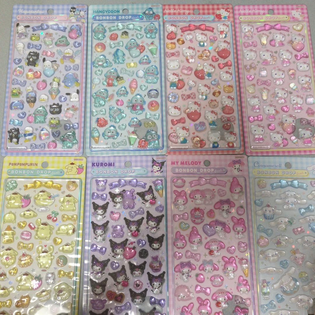 正規品】サンリオ 第二弾 ボンボンドロップシール 8枚 コンビニ不可