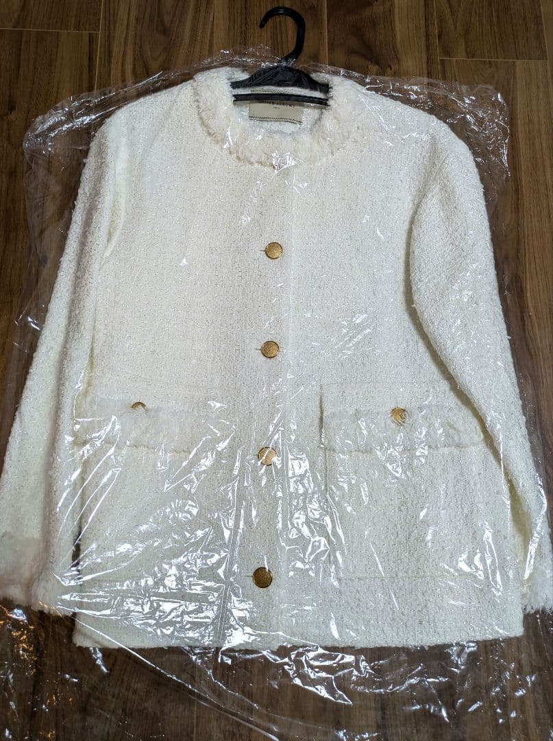ユナイテッドアローズ ファンシーツイードノーカラージャケット 36
