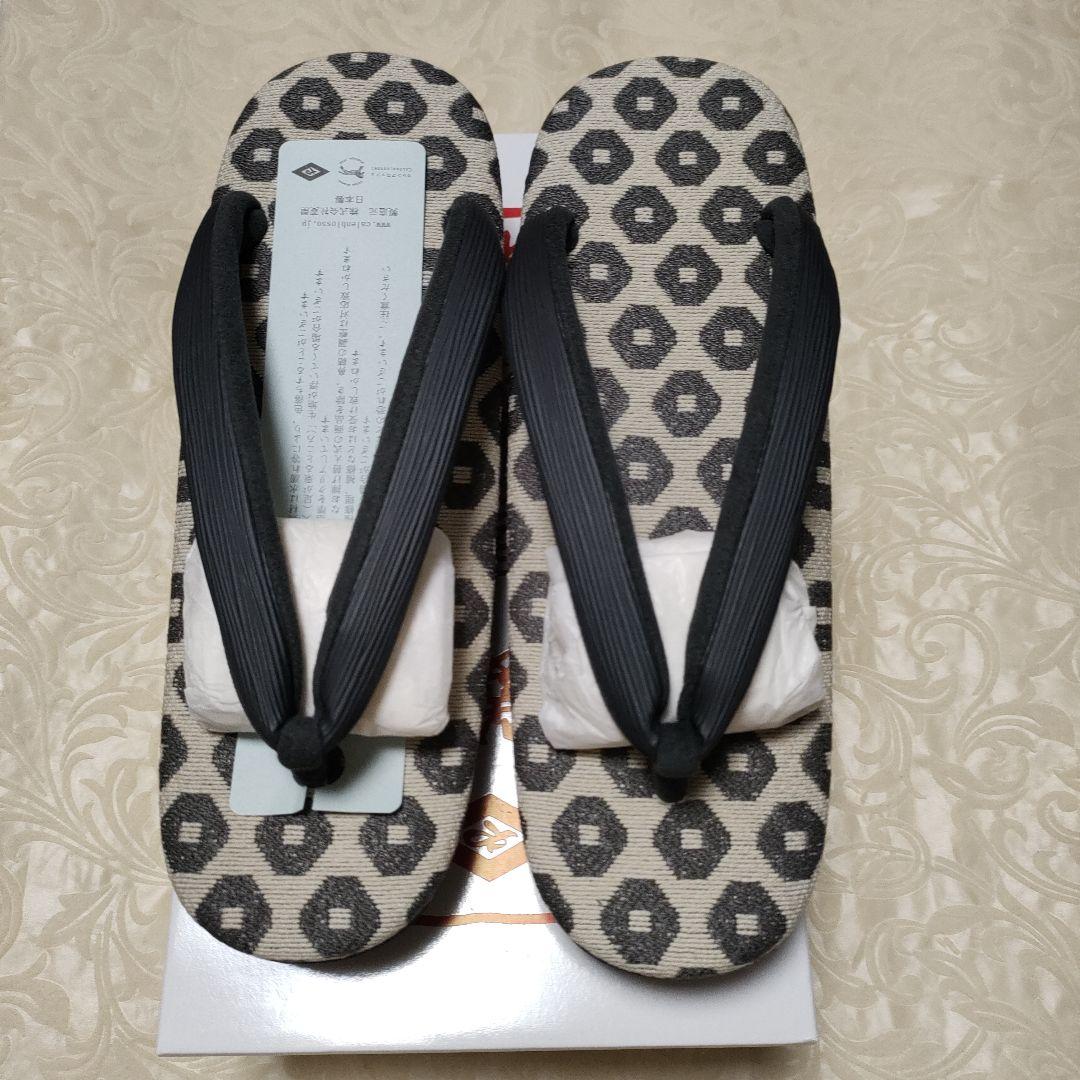 鼻緒黒 菱屋謹製 カレンブロッソ オクタゴン35 CAFE ZORI（Lサイズ